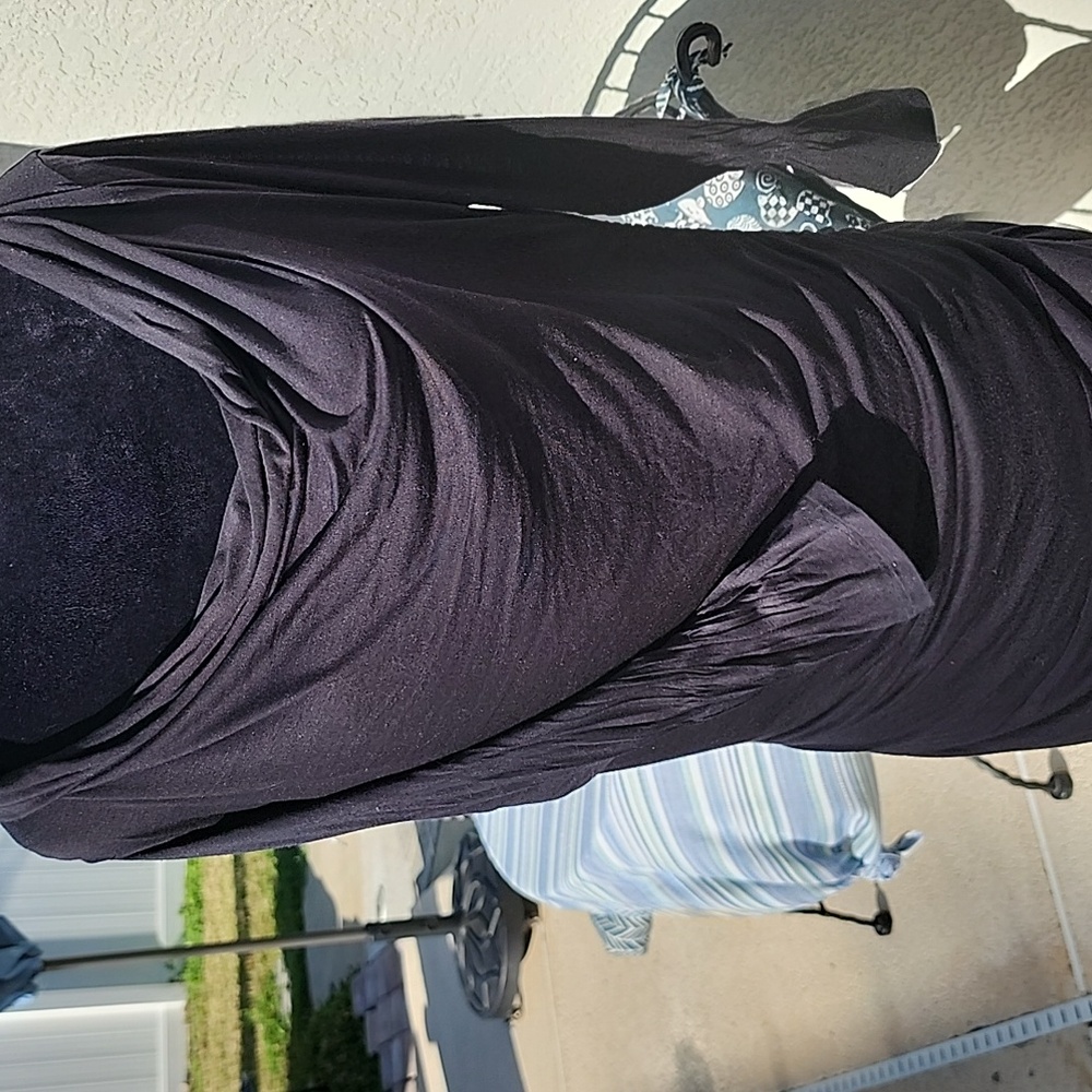Black Dress Stretch Cotton LARGE SUPER COMFY SEXY To Floor - Off Sholder Option
